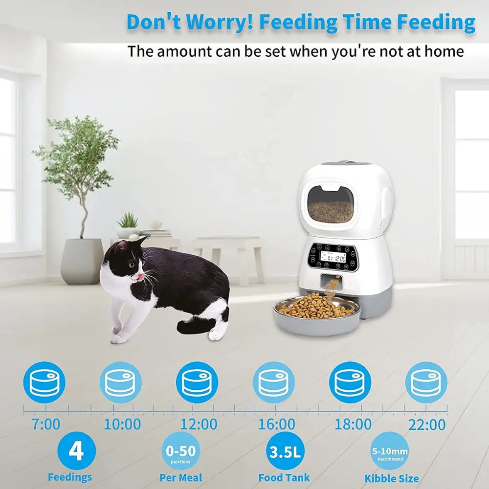 Automatic Feeding Dispenser for Pets - Programmable, Large Capacity