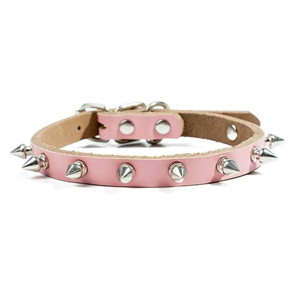 Adjustable Soft Leather Dog Collar | Fashion Punk Spike Design | Durable & Comfortable