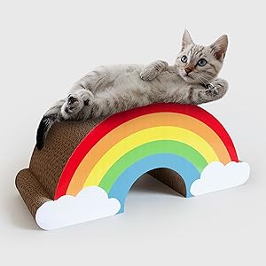 Rainbow Scratch Cat Claw Plate – Durable, Stylish, Protects Furniture