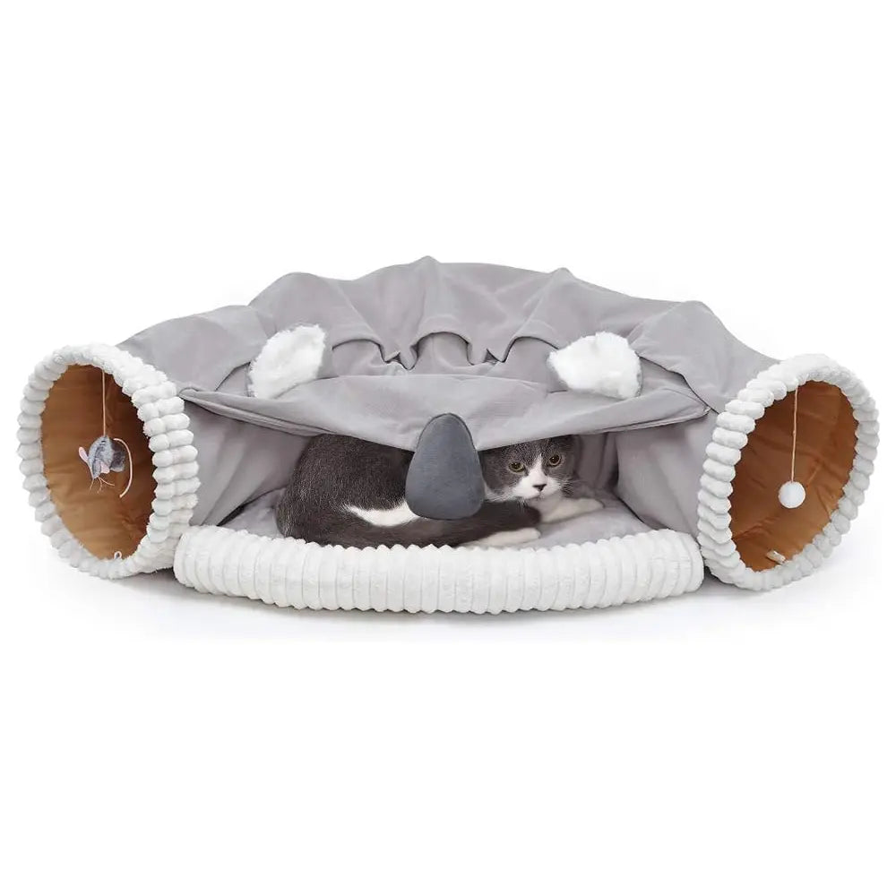 Hipipet Cat Tunnel for Indoor Cats | Collapsible Cat Bed & Play Tunnel - Durable, Washable, Fun