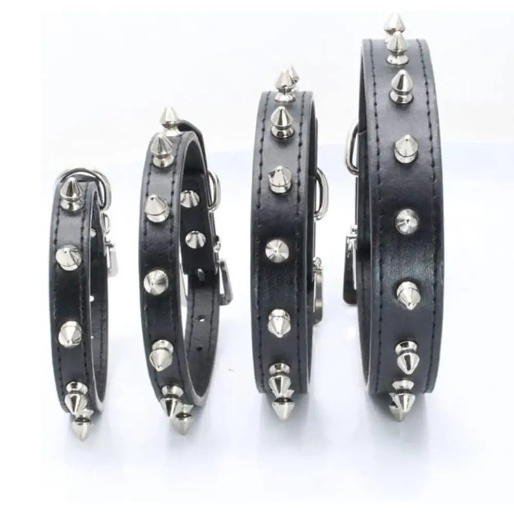 Adjustable Soft Leather Dog Collar | Fashion Punk Spike Design | Durable & Comfortable