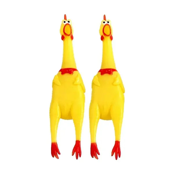 Squeaky Chicken Dog Toy: Durable Rubber Screaming Chicken for Interactive Play Pet Daily Life