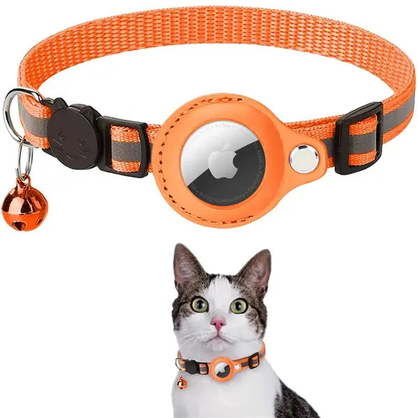 AirTag Cat Collar - Reflective Breakaway Kitten Collar with Apple AirTag Holder