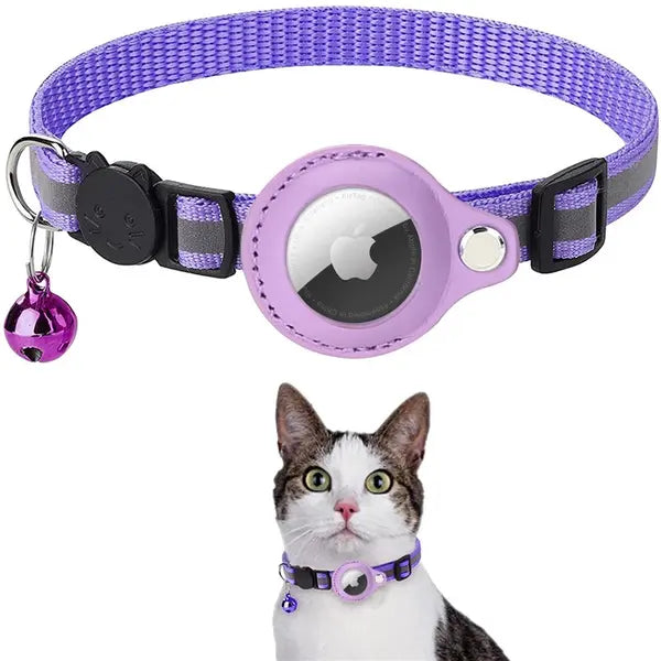 AirTag Cat Collar - Reflective Breakaway Kitten Collar with Apple AirTag Holder