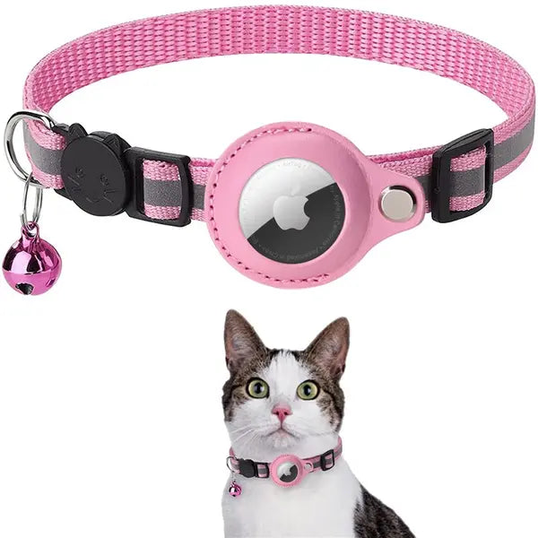 AirTag Cat Collar - Reflective Breakaway Kitten Collar with Apple AirTag Holder