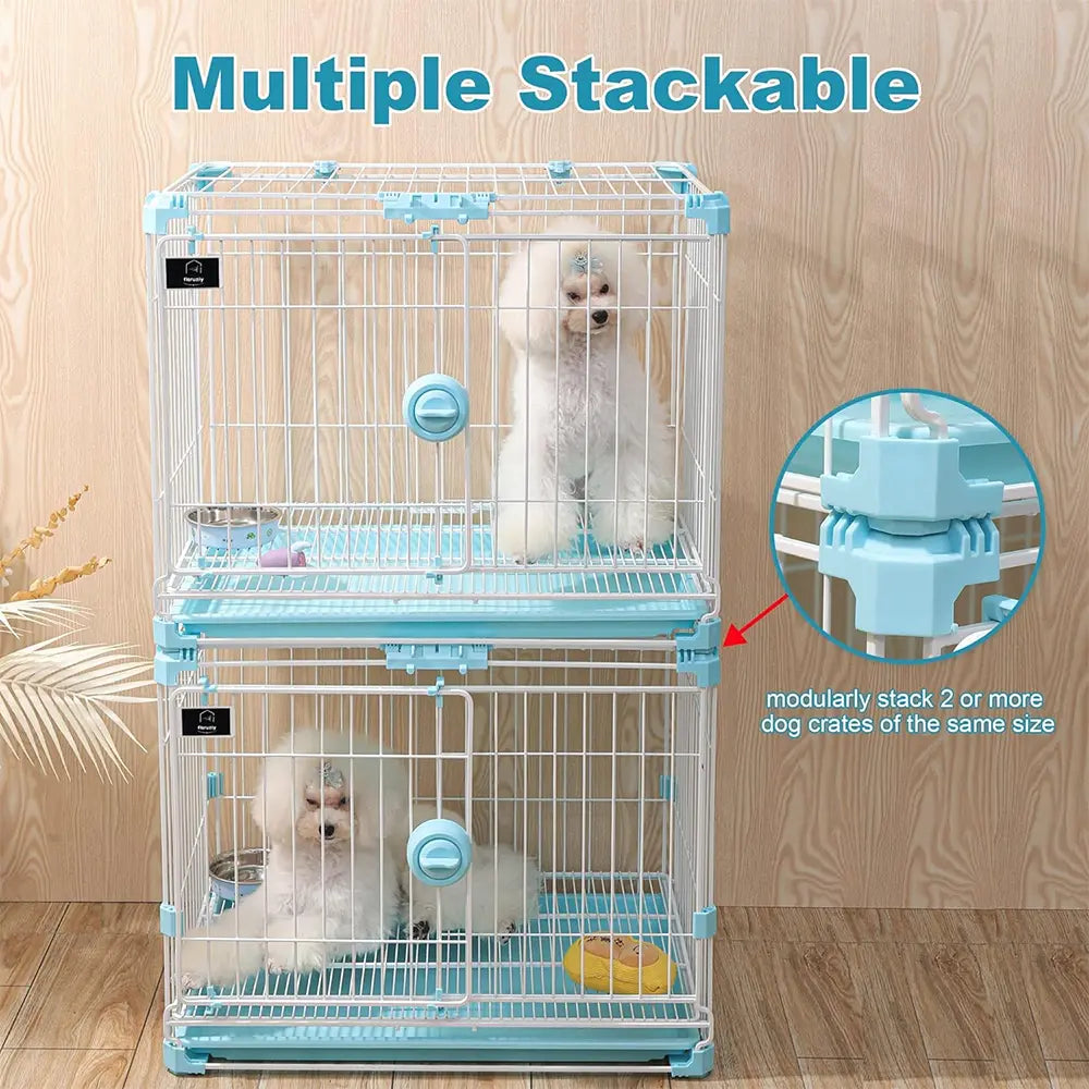 Double Door Design Pet Cage with Drawer Litter Tray - Easy Clean