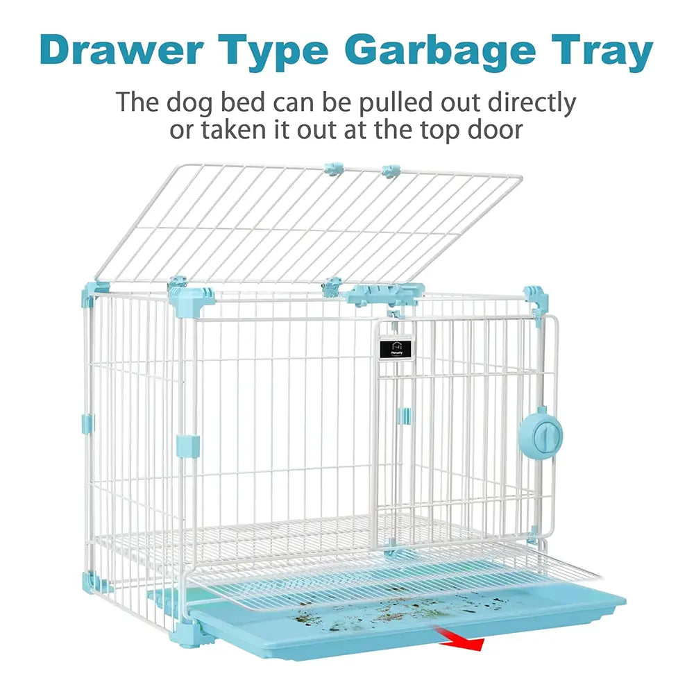 Double Door Design Pet Cage with Drawer Litter Tray - Easy Clean