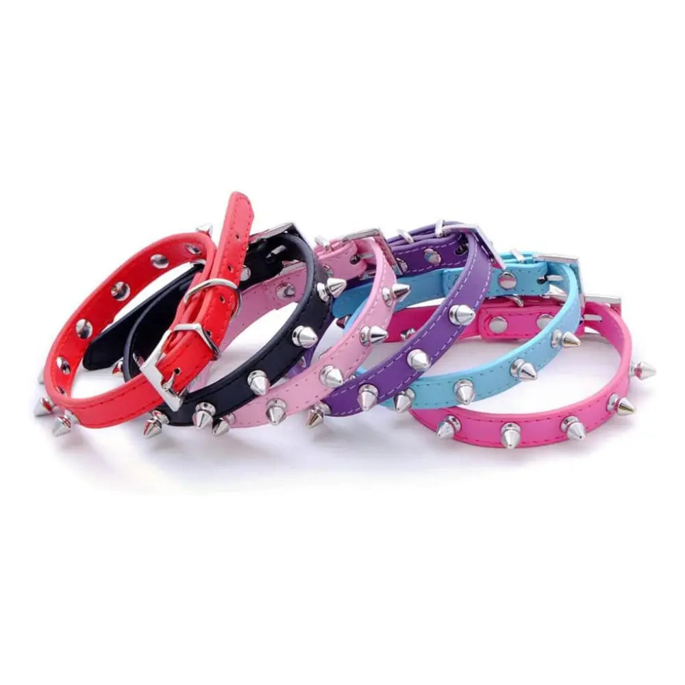 Adjustable Soft Leather Dog Collar | Fashion Punk Spike Design | Durable & Comfortable