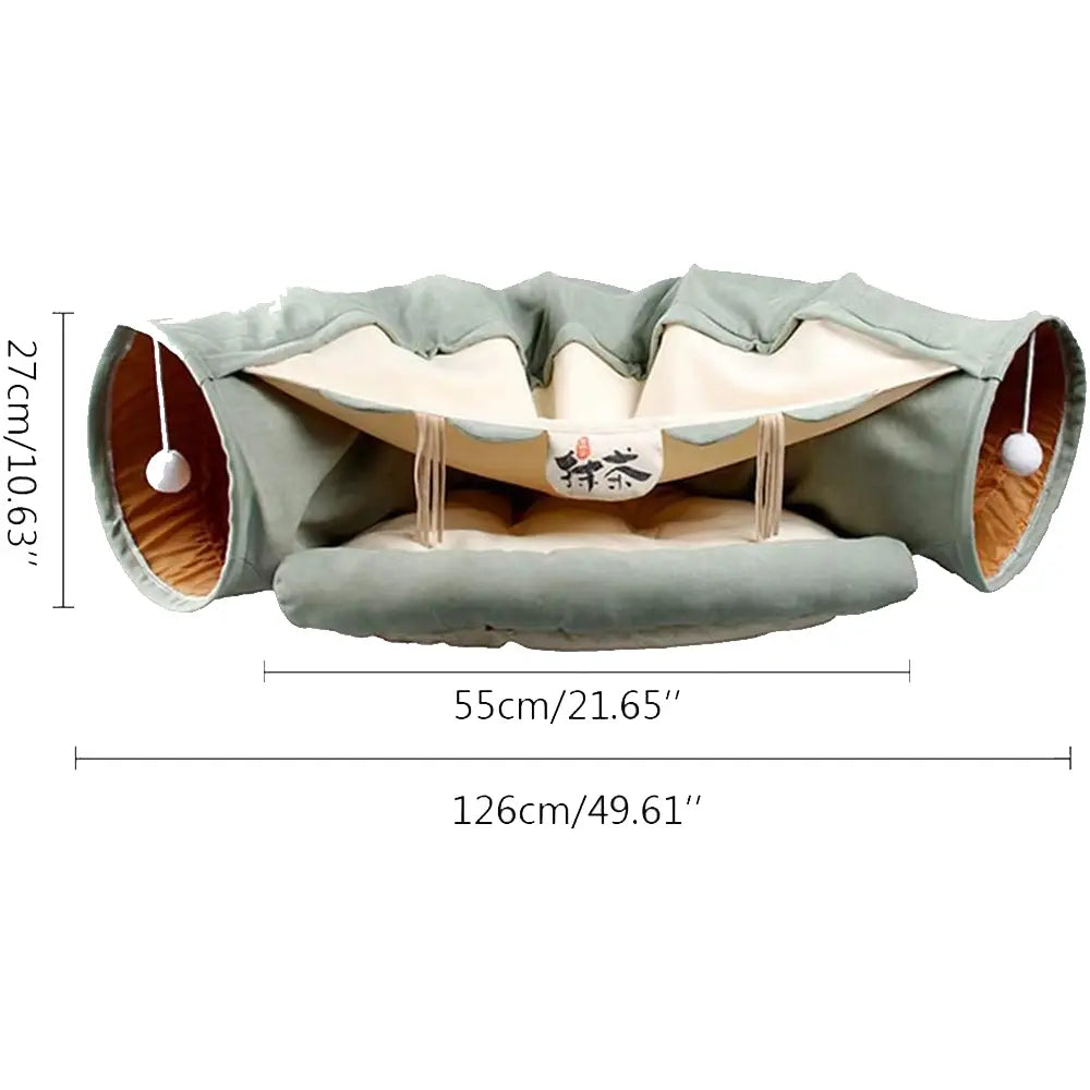 Hipipet Cat Tunnel for Indoor Cats | Collapsible Cat Bed & Play Tunnel - Durable, Washable, Fun