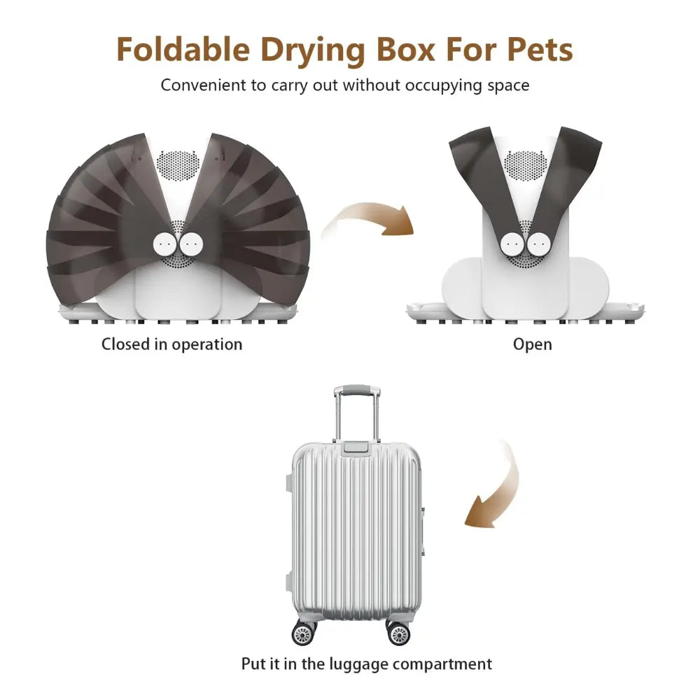 Automatic Pet Hair Dryer Box - 360° Fast Drying for Small Pets