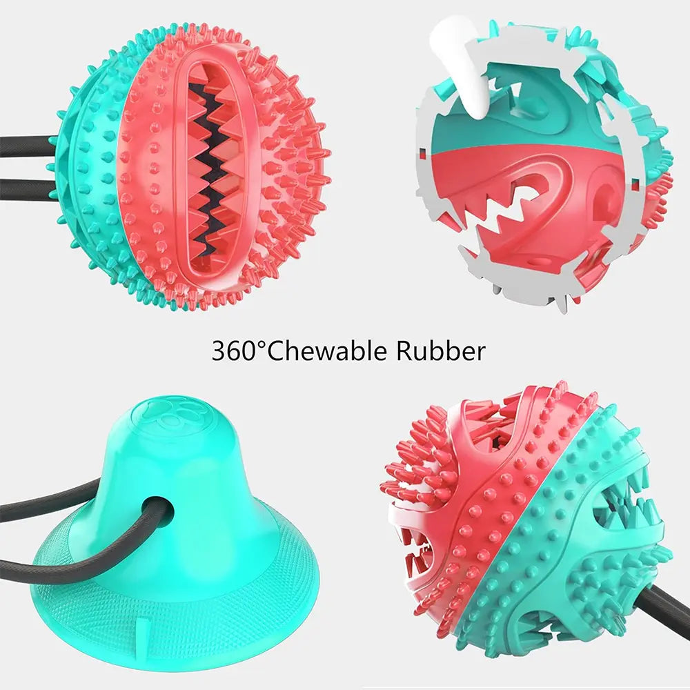 Rubber Suction Cup Dog Toy – 4-in-1 Chew & Interactive Toy