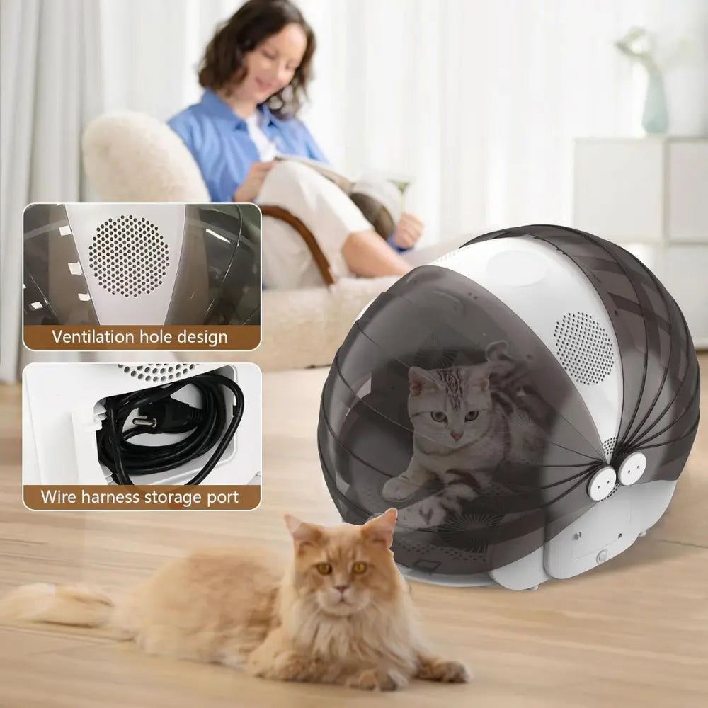 Automatic Pet Hair Dryer Box - 360° Fast Drying for Small Pets