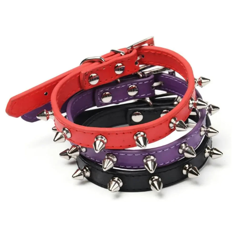 Adjustable Soft Leather Dog Collar | Fashion Punk Spike Design | Durable & Comfortable