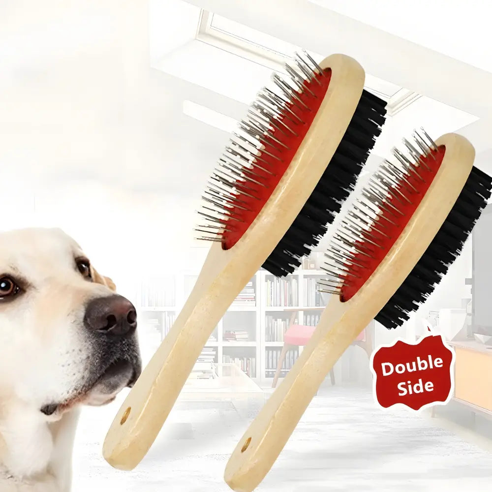 Double-Sided Pet Grooming Brush - Tangle-Free Coat & Healthy Skin