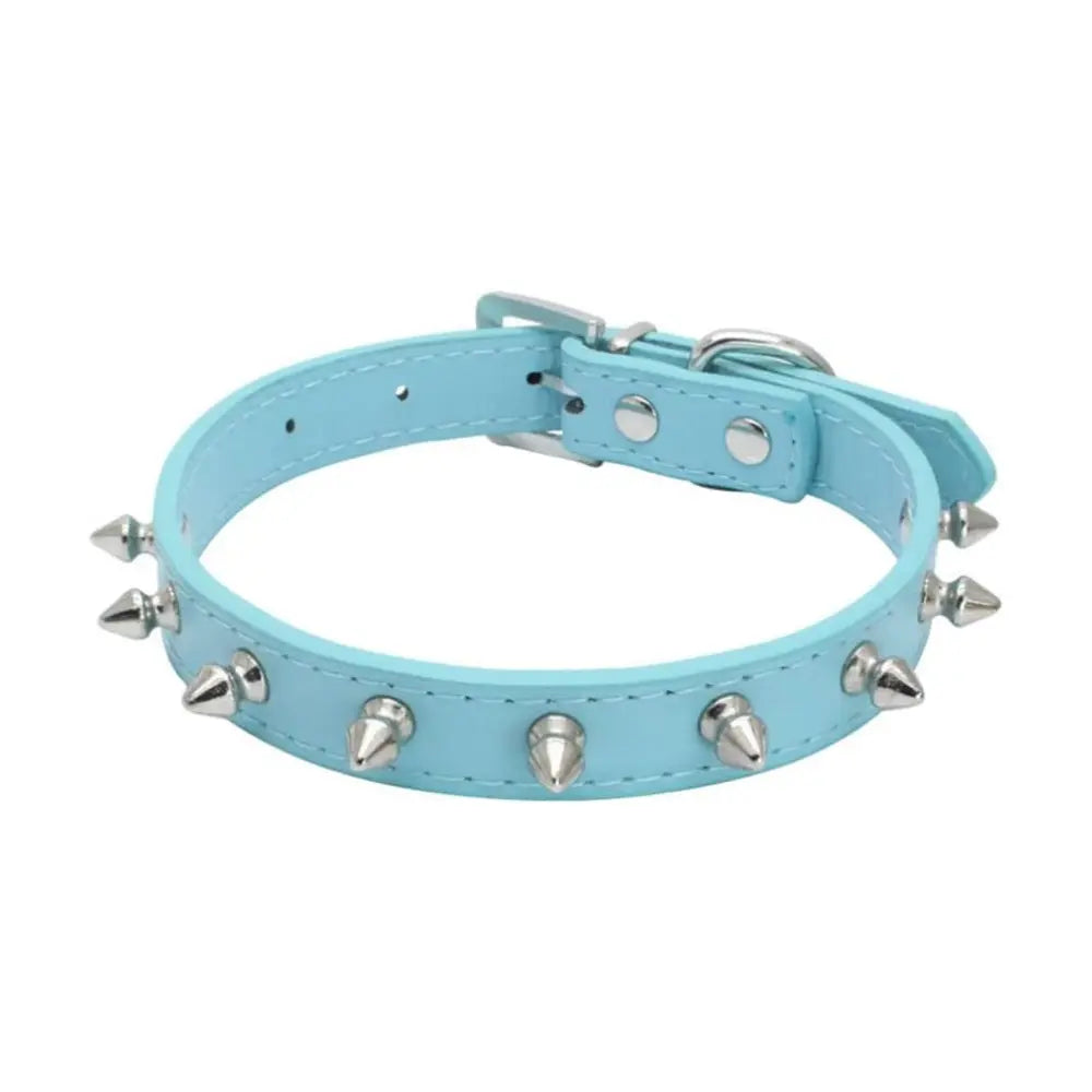 Adjustable Soft Leather Dog Collar | Fashion Punk Spike Design | Durable & Comfortable