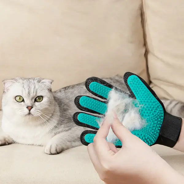 Upgraded Pet Grooming Gloves with 320 Silicone Tips | Gentle Shedding & Massage Brush