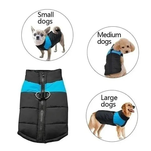 Dog Coat Waterproof Winter Warm Jacket - Puppy Vest for Small, Medium & Large Dogs