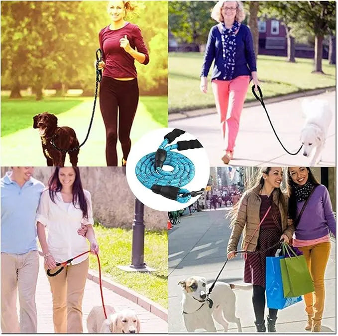 6FT Reflective Nylon Dog Leash - Durable & Comfortable for Medium & Large Dogs