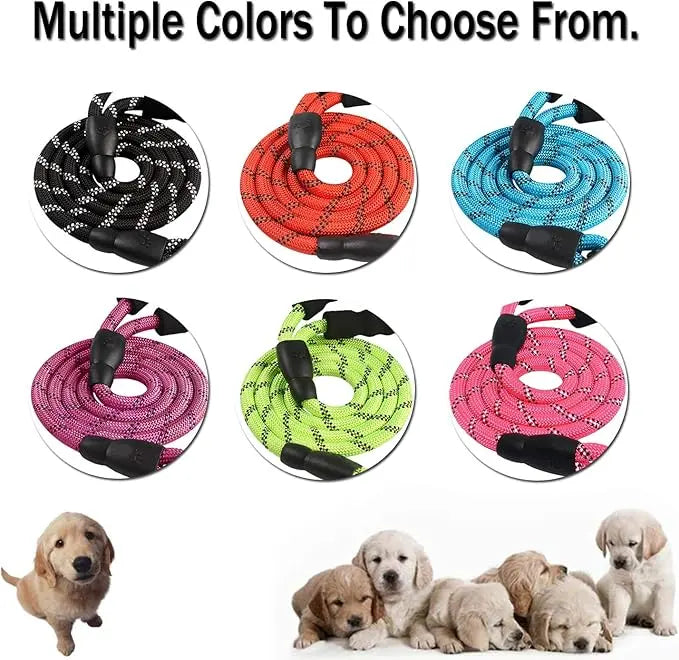 6FT Reflective Nylon Dog Leash - Durable & Comfortable for Medium & Large Dogs