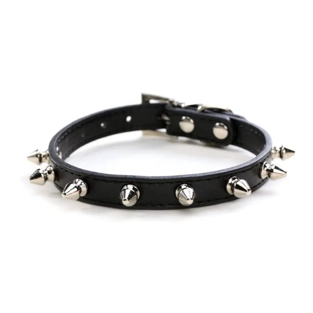 Adjustable Soft Leather Dog Collar | Fashion Punk Spike Design | Durable & Comfortable