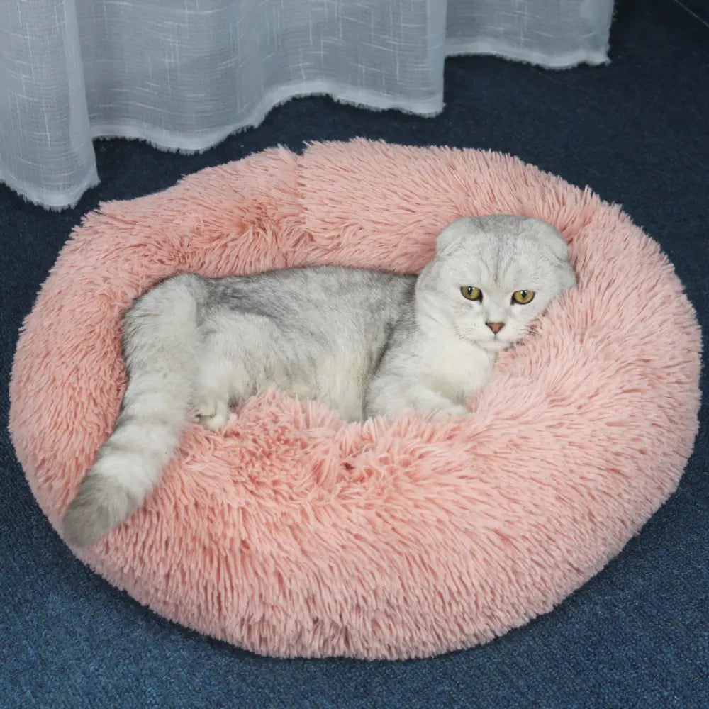 Comfortable Round Plush Cat Bed – Soft Donut Bed for Cats & Small Dogs Pet Daily Life