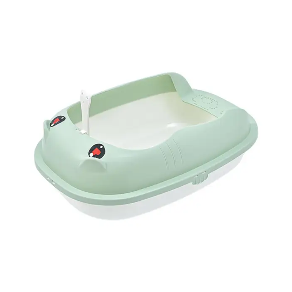 Semi-Enclosed Cat Litter Box with Scoop - Easy to Clean & Durable