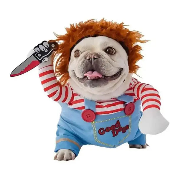 Funny Dog Halloween Costumes - Pet Deadly Doll Outfit for Small to Large Dogs