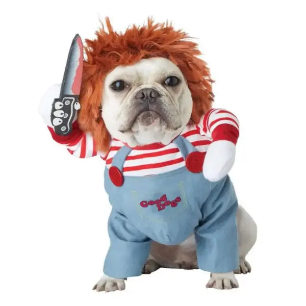 Funny Dog Halloween Costumes - Pet Deadly Doll Outfit for Small to Large Dogs