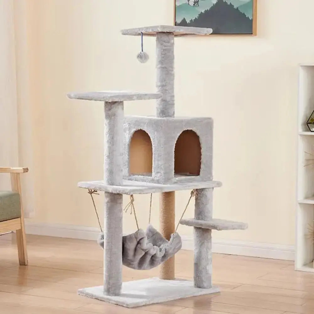 Multi-Level Cat Tree - 49-Inch Activity Tower for Large Cats | Durable & Cozy