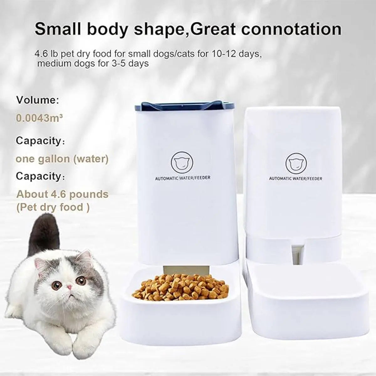 Automatic Cat Feeder & Water Dispenser - Gravity Pet Food & Water Set for Cats & Dogs