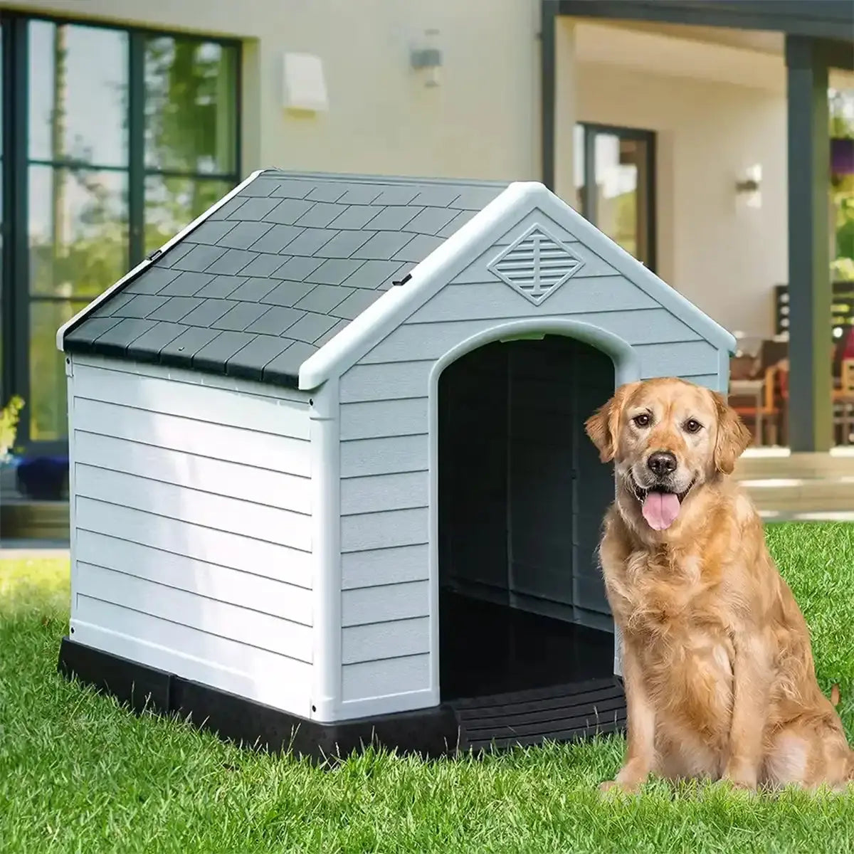 BestPet 39-Inch Large Dog House - Durable Plastic Kennel for Small to Large Dogs