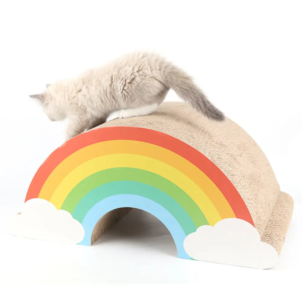 Rainbow Scratch Cat Claw Plate – Durable, Stylish, Protects Furniture