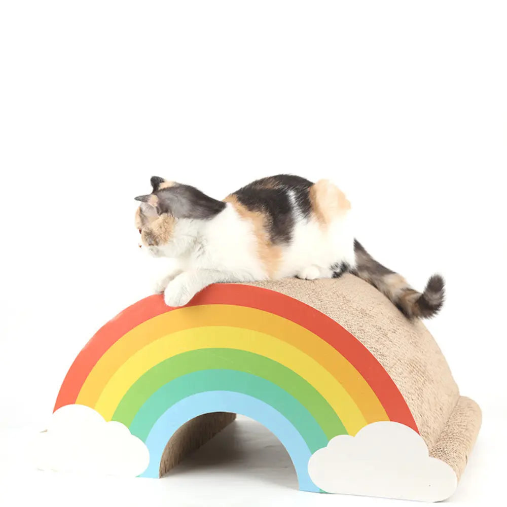 Rainbow Scratch Cat Claw Plate – Durable, Stylish, Protects Furniture