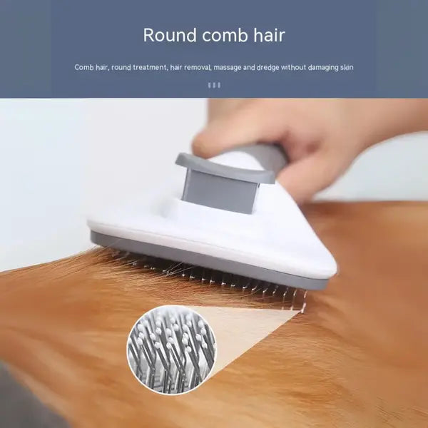 Aumuca Cat & Dog Brush - Self-Cleaning Slicker Brush for Shedding & Grooming