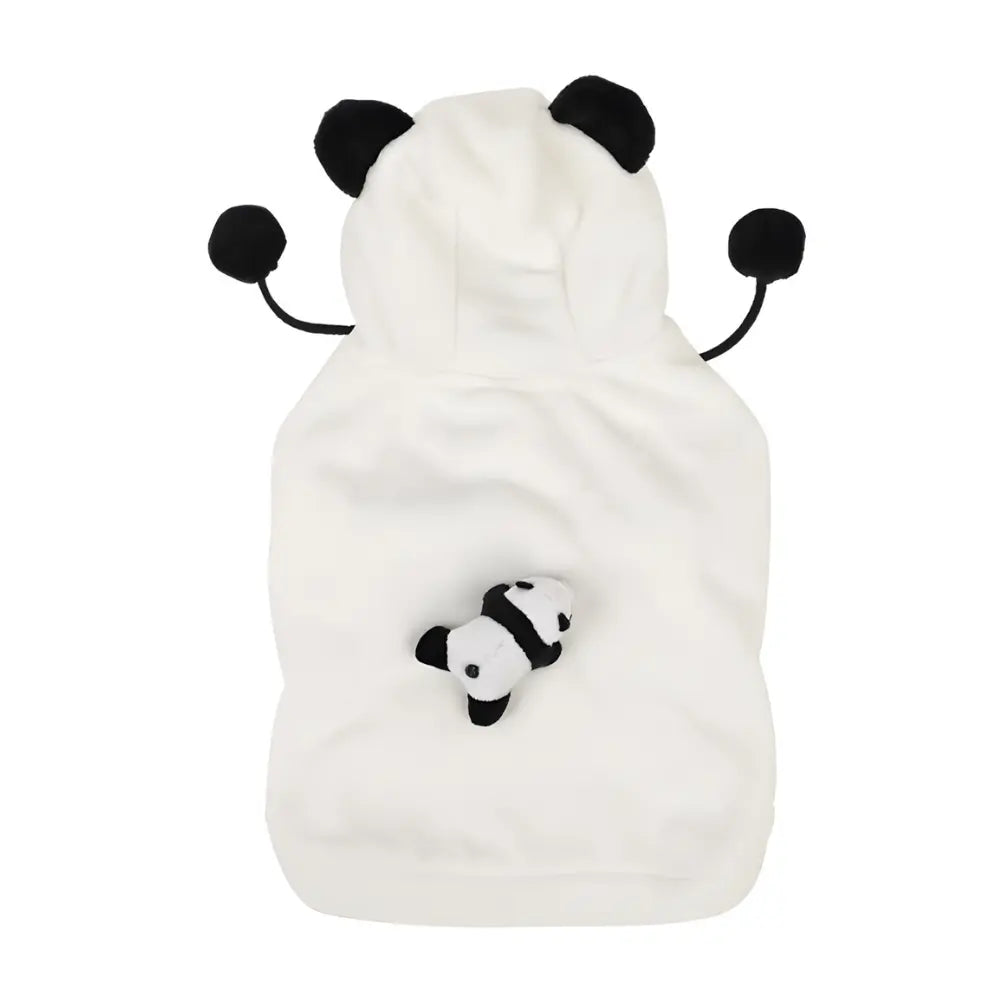 Dog Hoodie with Panda Decor - Cozy Flannel Puppy Clothes