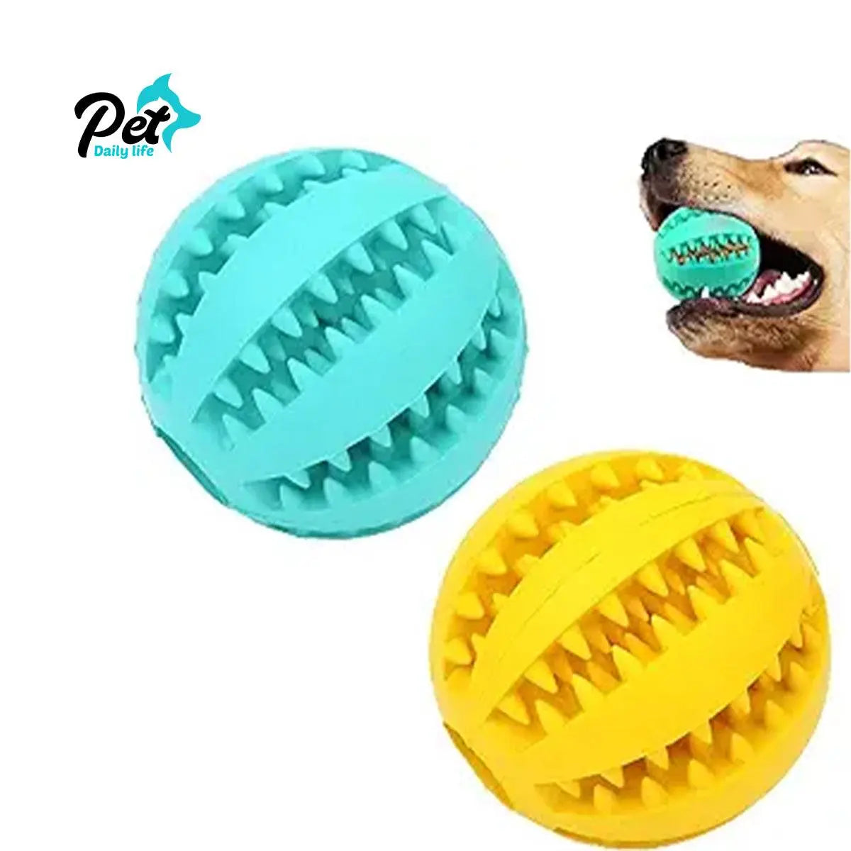 Dog Toys for Aggressive Chewers - Dental Chew Ball for IQ Training & Teeth Cleaning