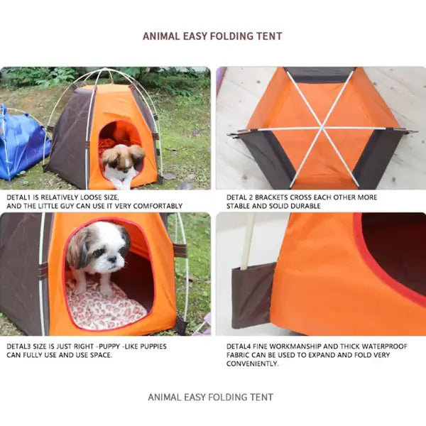 Foldable Pet Tent - Sun Protection Bed for Small & Medium Dogs | Indoor & Outdoor Use