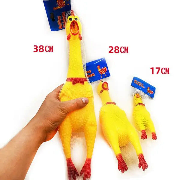 Squeaky Chicken Dog Toy | Durable Rubber Screaming Chicken for Interactive Play