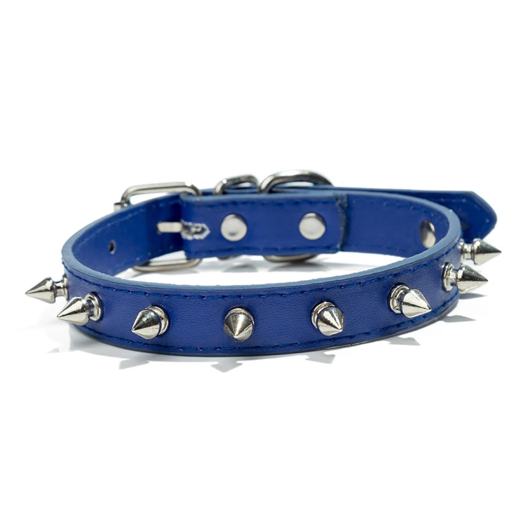 Adjustable Soft Leather Dog Collar | Fashion Punk Spike Design | Durable & Comfortable