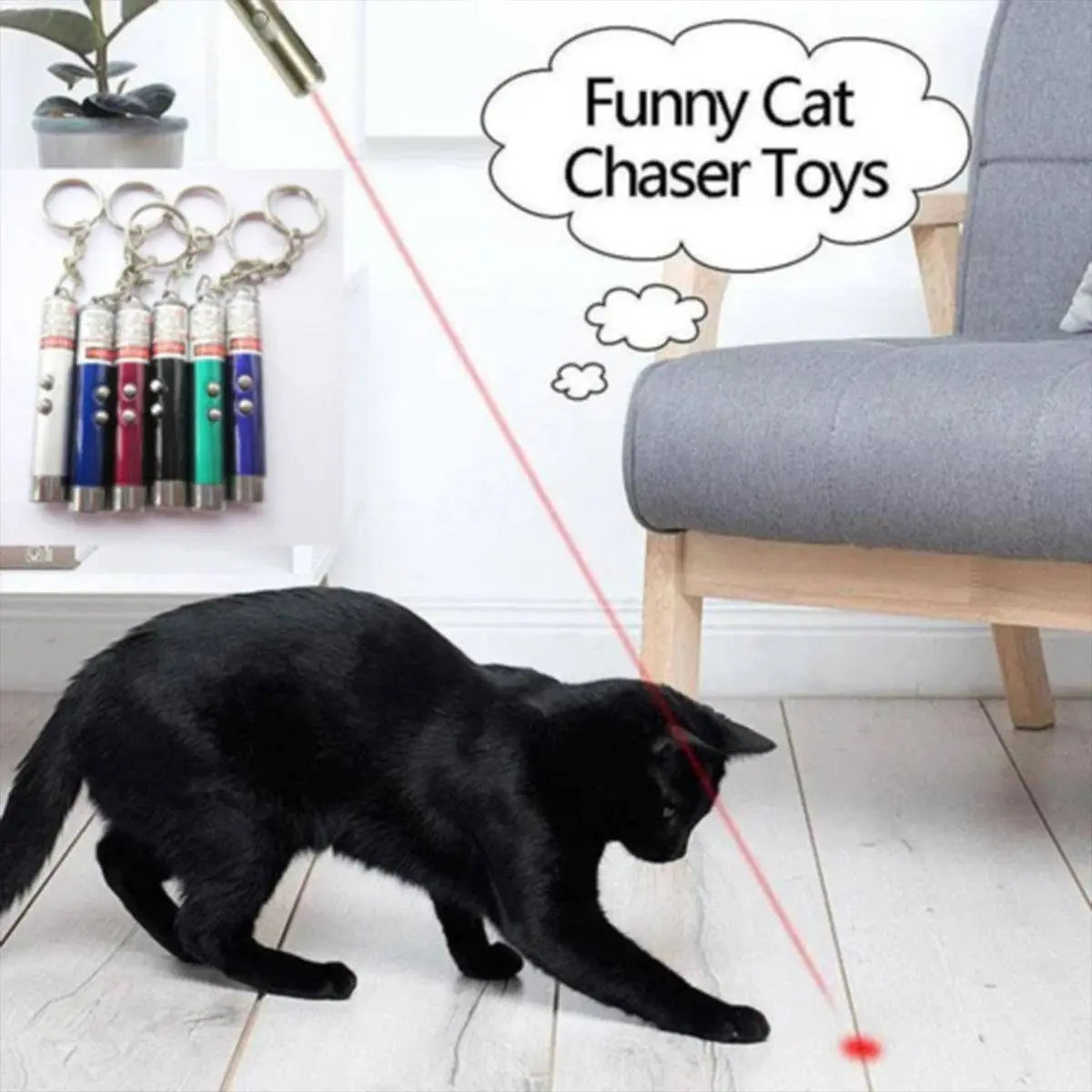 Best Interactive Cat Toys 2 in 1 Laser Pointer LED Light for Indoo Pet Daily Life