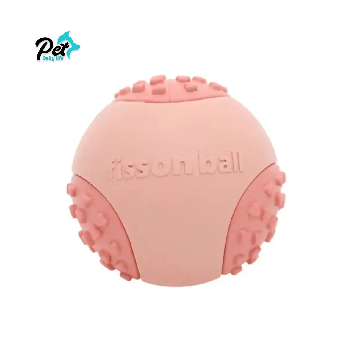 Interactive Pink & Green Rubber Ball Toy with Sound | Durable Pet Toy for Small and Medium Dogs