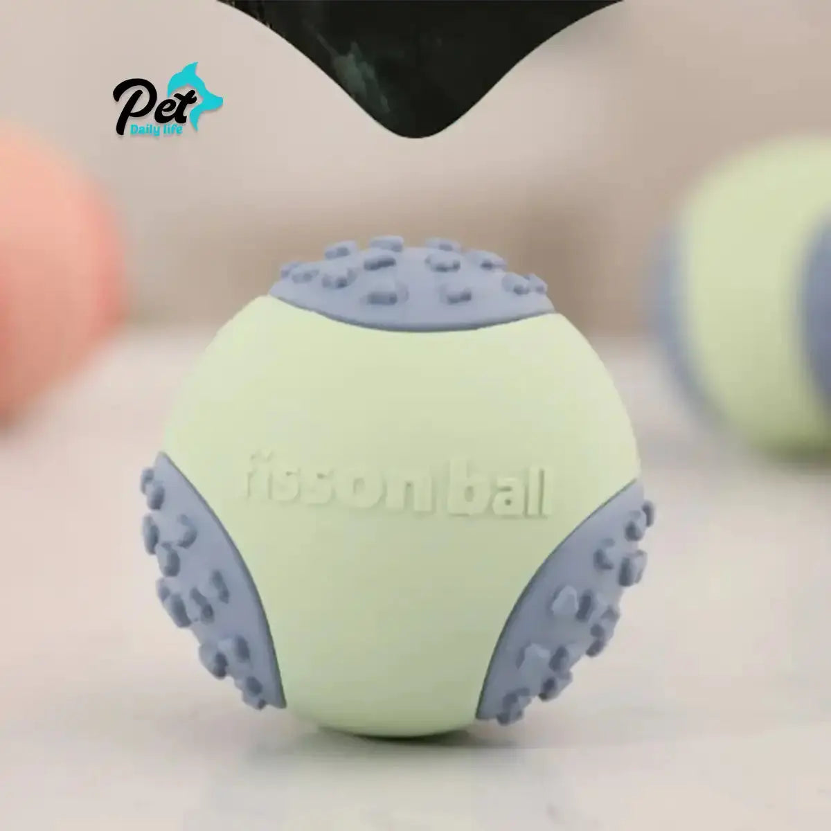 Interactive Pink & Green Rubber Ball Toy with Sound | Durable Pet Toy for Small and Medium Dogs