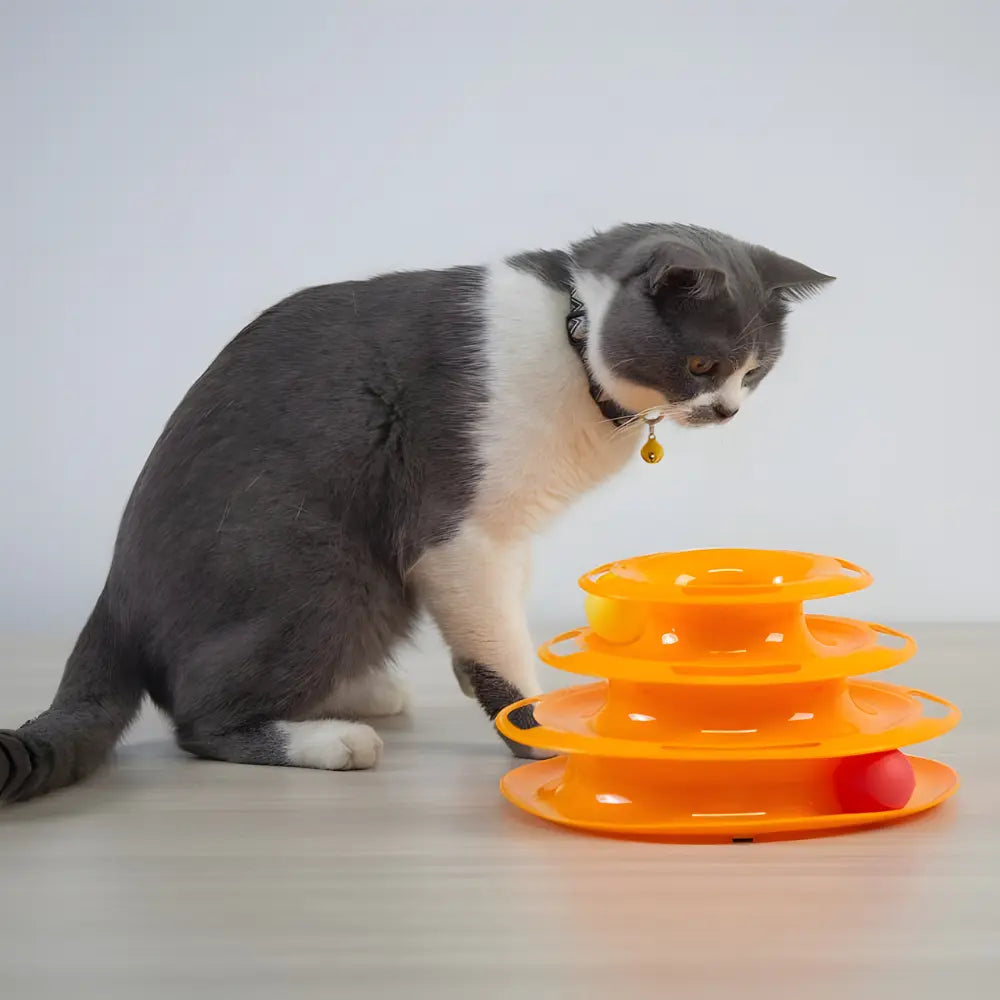 Interactive Puzzle Cat Toy Tower - 3 Levels of Fun & Stimulation Pet Daily Life