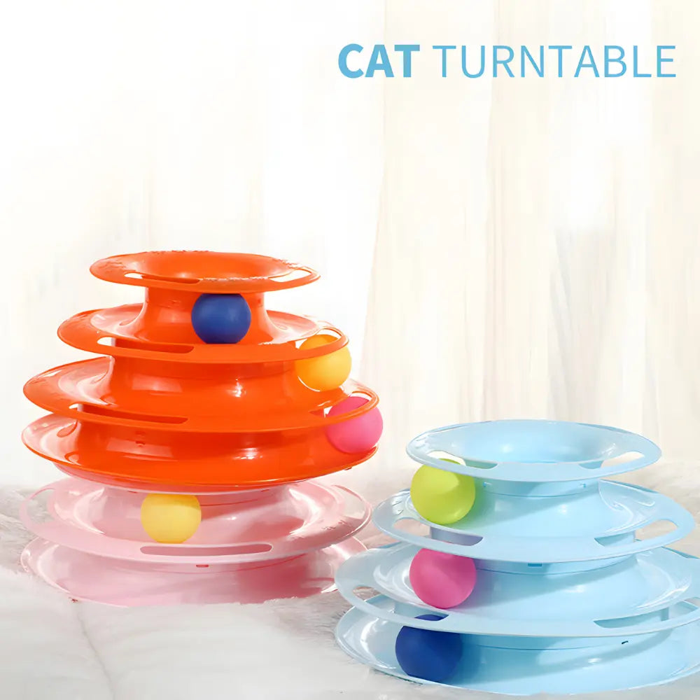 Interactive Puzzle Cat Toy Tower - 3 Levels of Fun & Stimulation