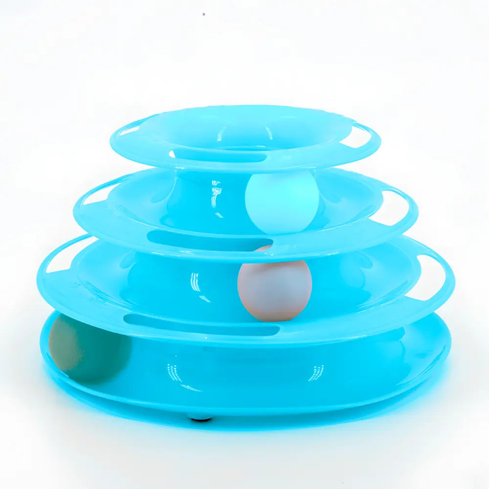 Interactive Puzzle Cat Toy Tower - 3 Levels of Fun & Stimulation