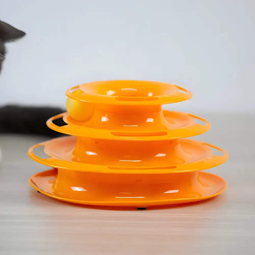 Interactive Puzzle Cat Toy Tower - 3 Levels of Fun & Stimulation