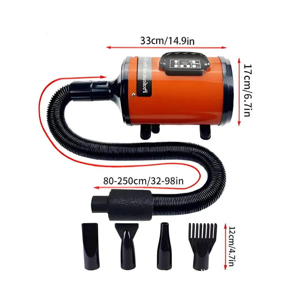 Best Pet Hair Dryer with 4 Nozzles – Powerful 5.2 HP, Adjustable, Quiet & Safe – Perfect for All Pets