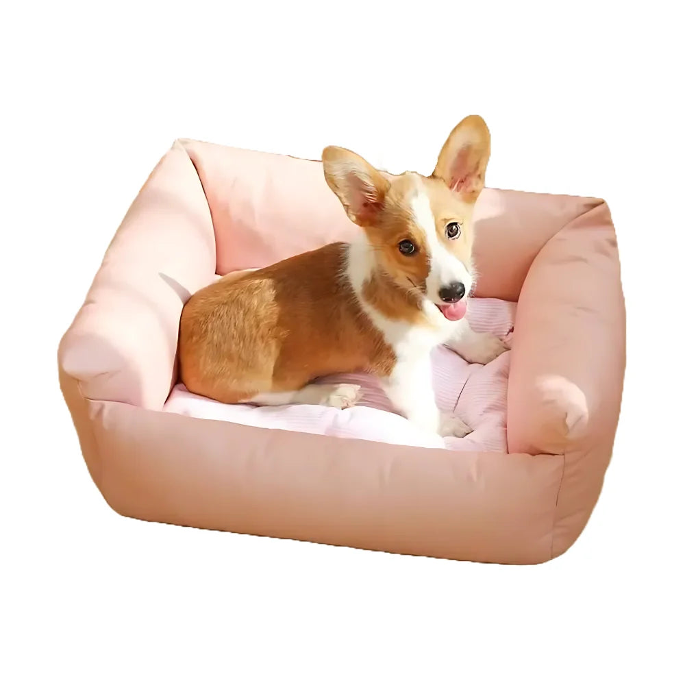 Cotton Basics Lounger Bed - Soft & Washable Pet Bed for Small Dogs & Cats