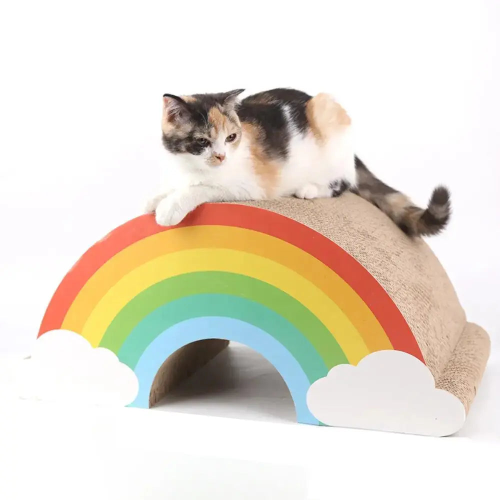 Rainbow Scratch Cat Claw Plate – Durable, Stylish, Protects Furniture