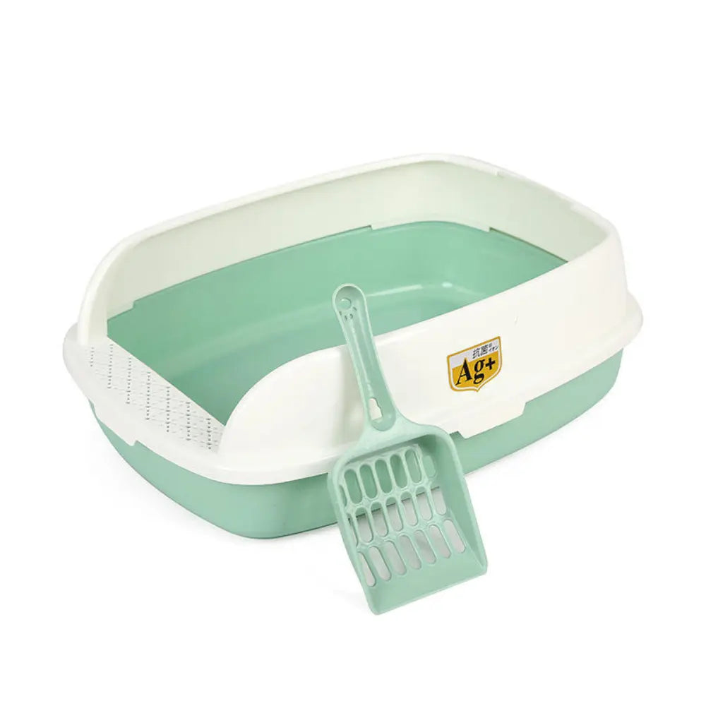 Semi-Open Design Cat Litter Box | Splash-Proof, Easy to Clean, High Sides